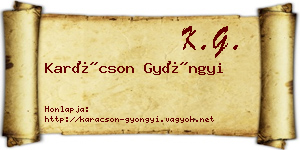 Karácson Gyöngyi névjegykártya